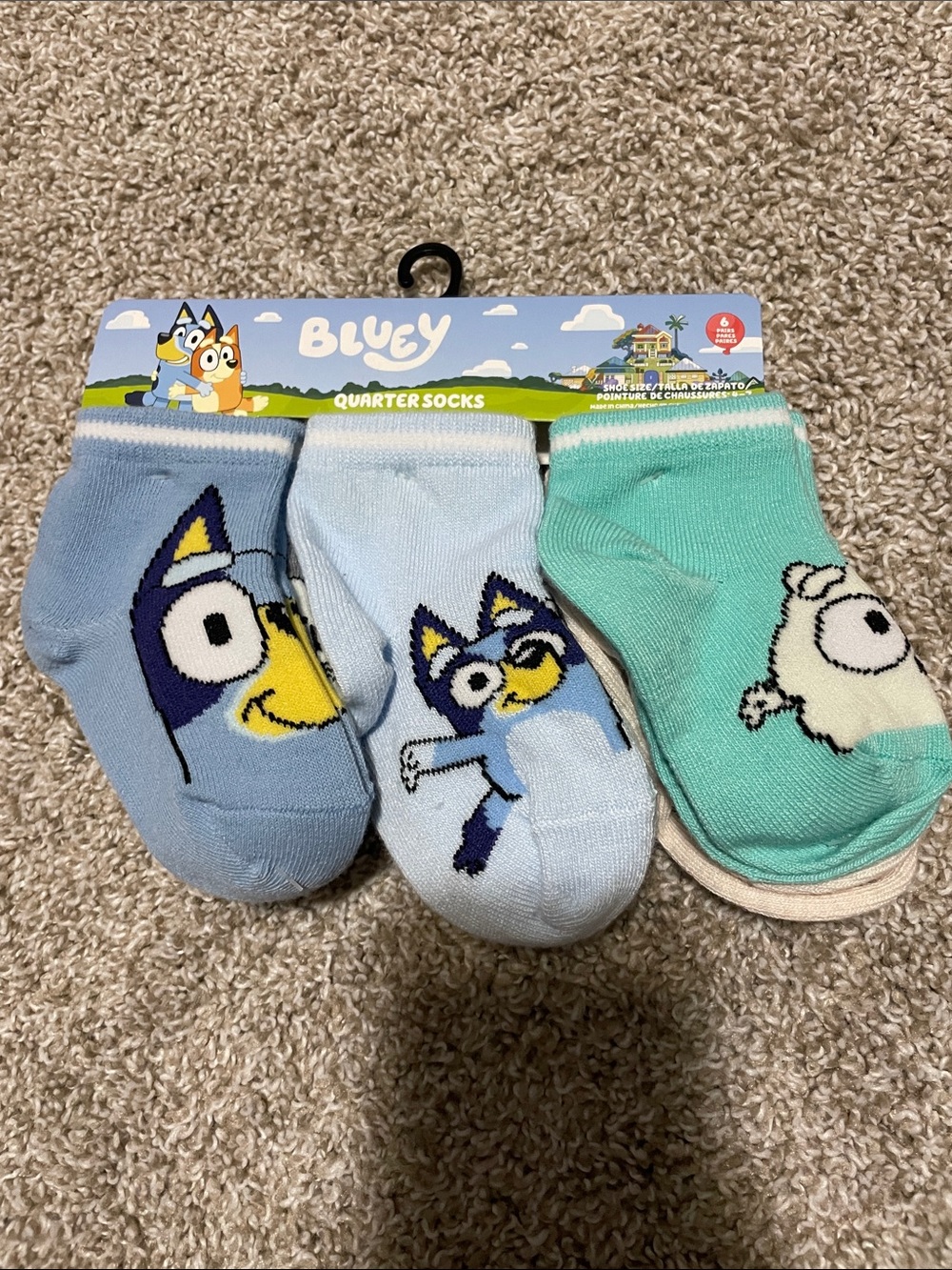 Bluey Kids Quarter Socks